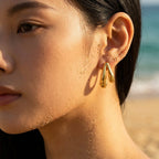 Sculptural Double Teardrop Loop Hoop Earrings - Semprie