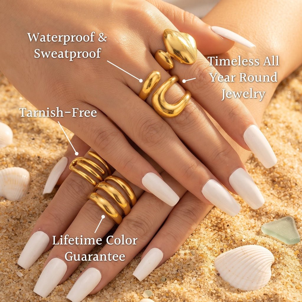 Sculptural Stackable Coil Ring Set - Semprie