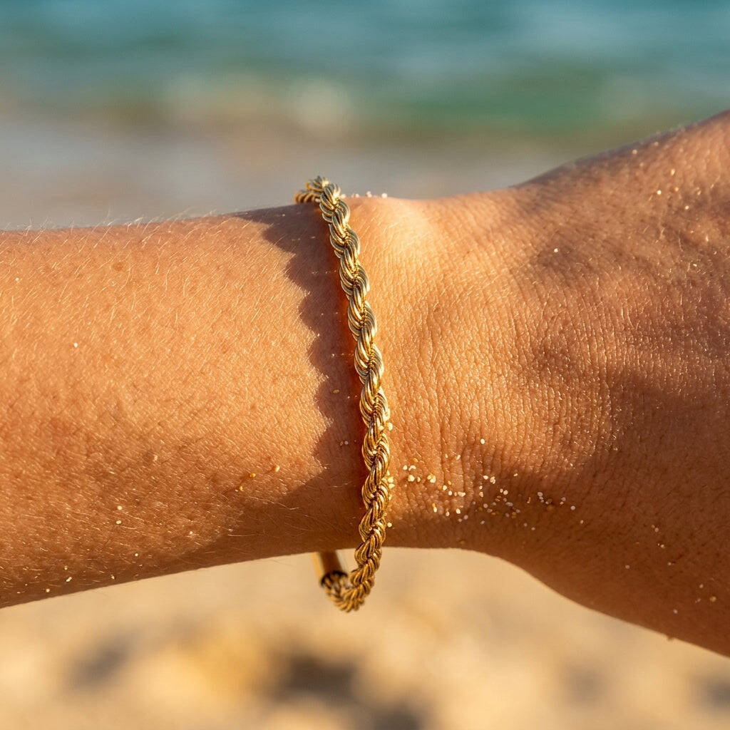 Slender Twisted Rope Chain Bracelet - Semprie