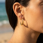 Smooth Tapered Crescent Latch Hoop Earrings - Semprie