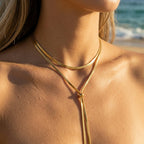 Solid Liquid Snake Chain Necklace - Semprie