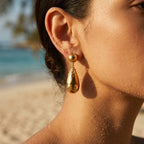 Sphere Stud Solid Teardrop Drop Earrings - Semprie
