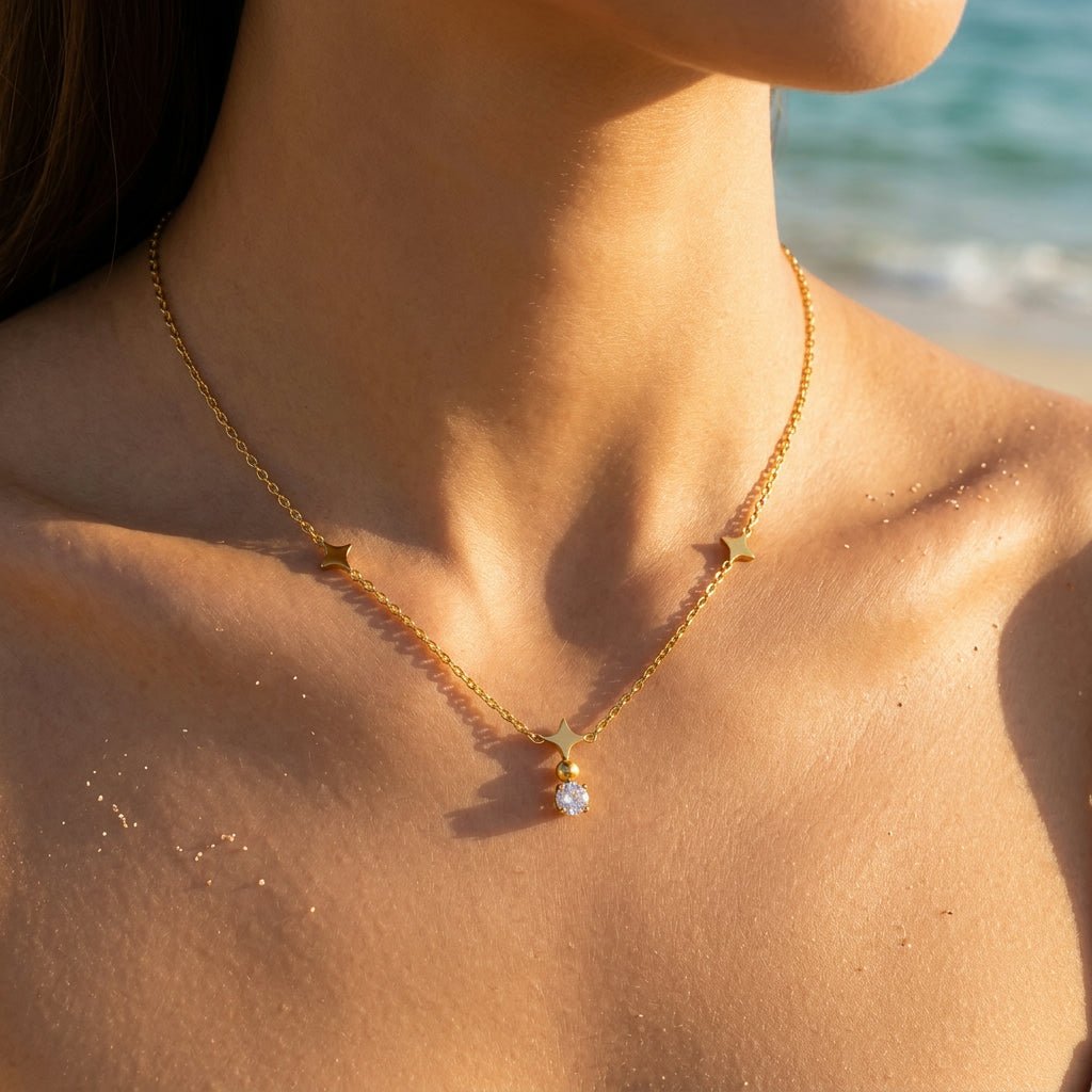 Starlight Celestial Charm Minimalist Necklace - Semprie