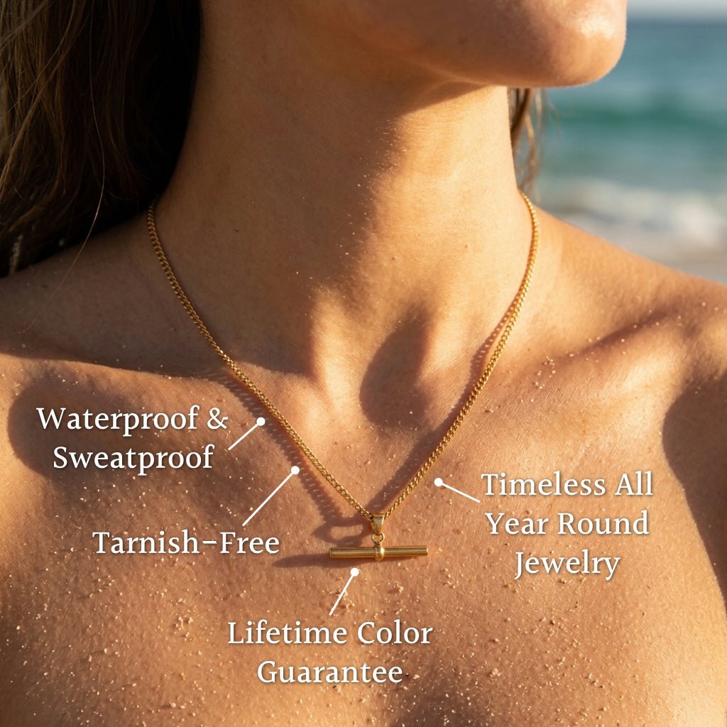 T-Bar Toggle Ring Pendant Chain Necklace - Semprie