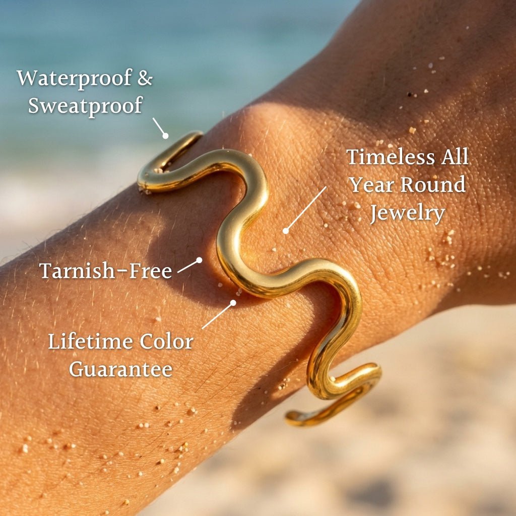 Textured Wave Crest Chain Bracelet - Semprie
