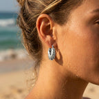 Thick Twisted Croissant Latch Hoop Earrings - Semprie