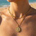 Triple Layer Roman Coin Medallion Necklace - Semprie
