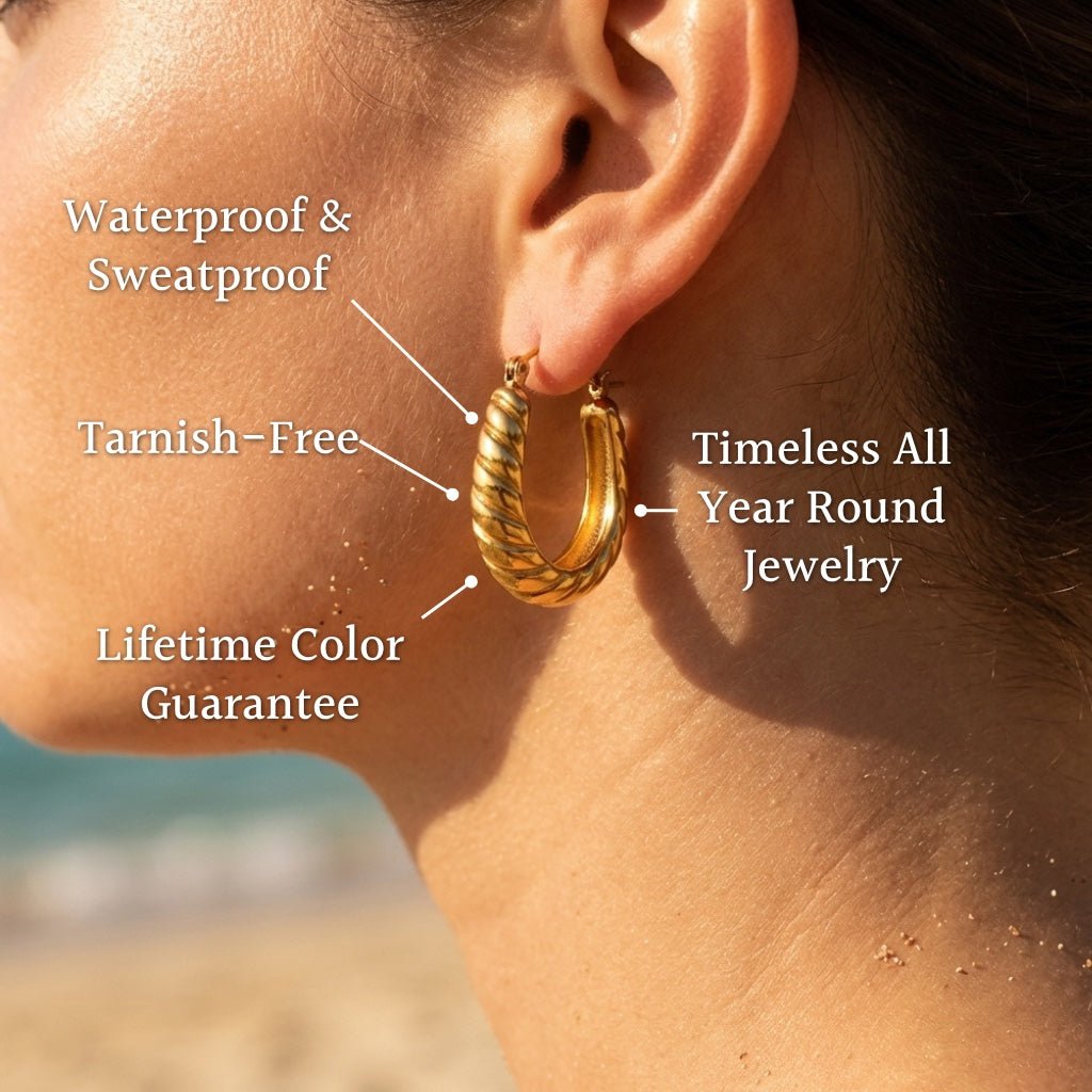 Twisted Croissant U-Hoop Earrings - Semprie