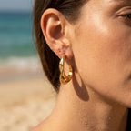 Twisted Organic C-Shape Hoop Earrings - Semprie