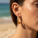 Twisted Organic C-Shape Hoop Earrings