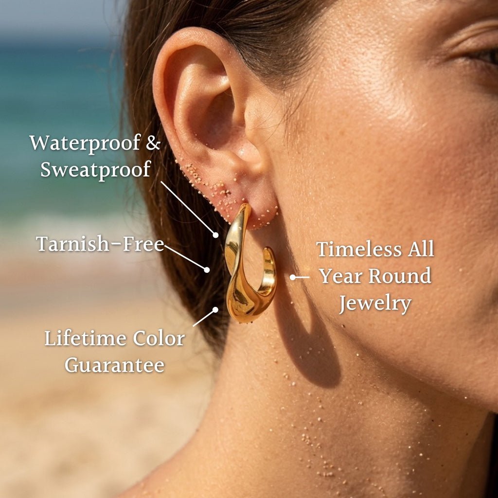 Twisted Organic C-Shape Hoop Earrings - Semprie