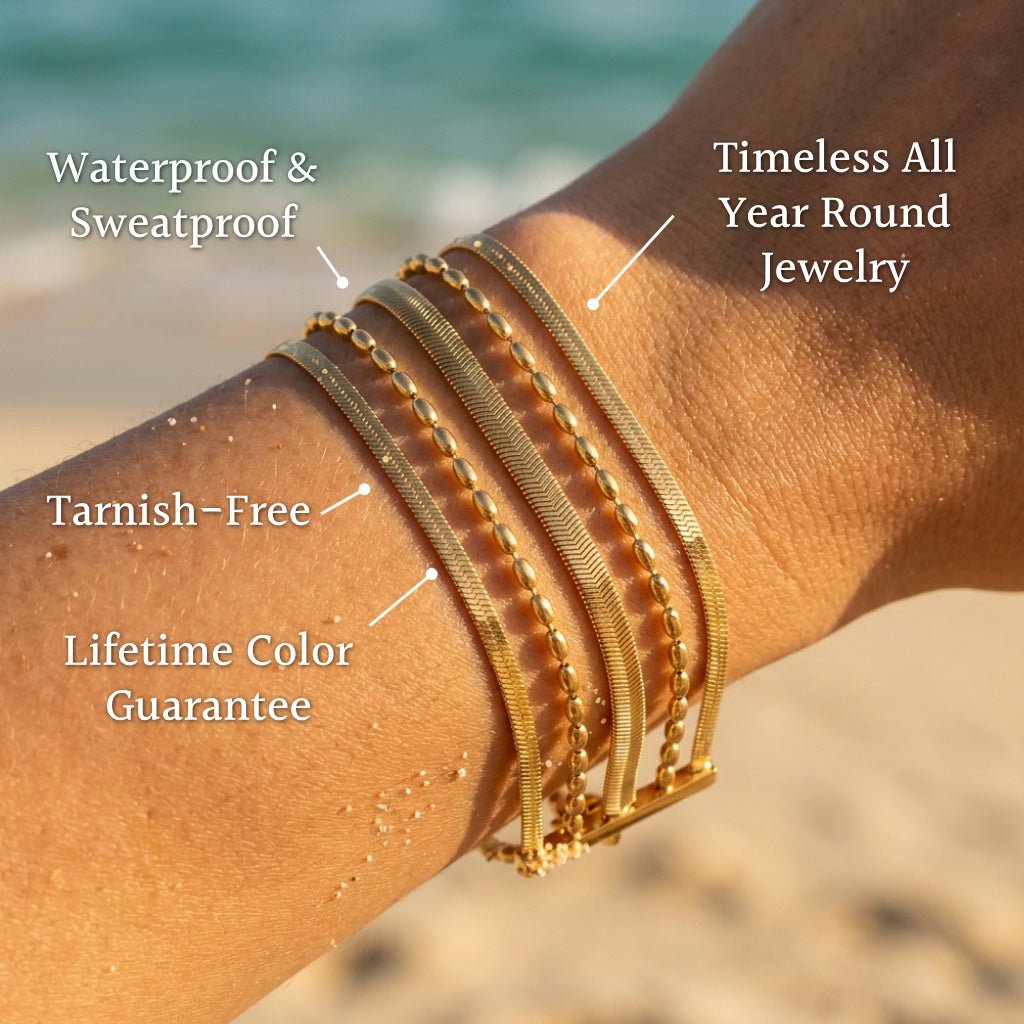 Twisted Rope & Herringbone Stack Bracelet - Semprie