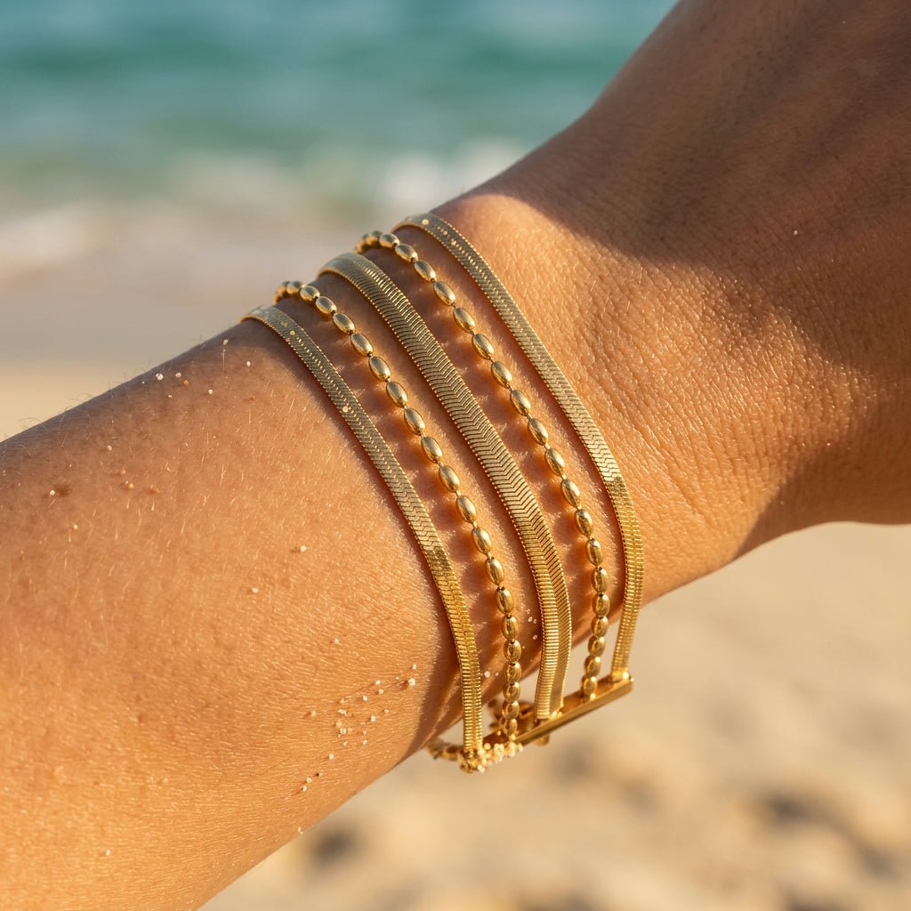Twisted Rope & Herringbone Stack Bracelet - Semprie