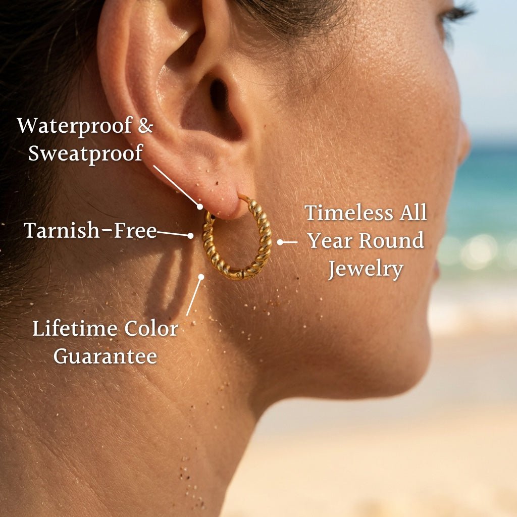 Twisted Rope Latch Hoop Earrings - Semprie