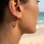 Twisted Rope Latch Hoop Earrings - Semprie