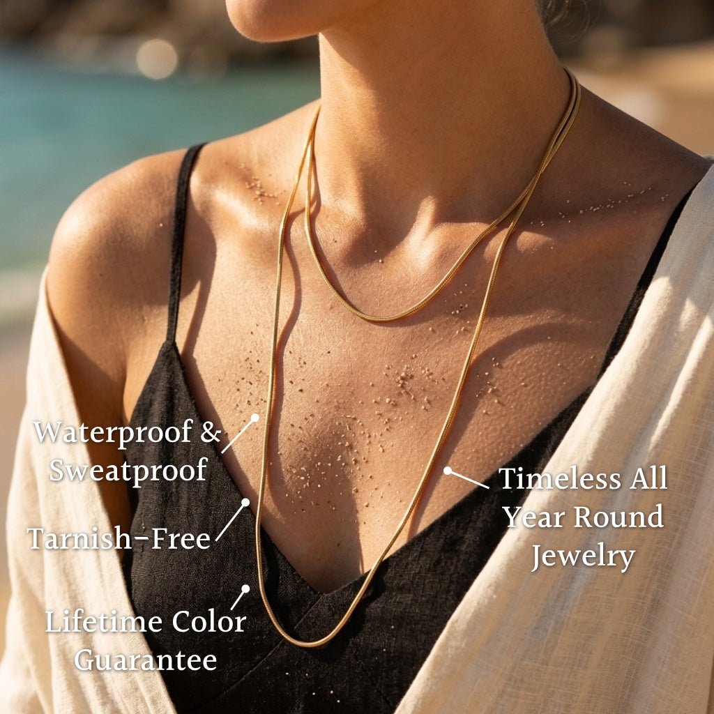 Vela Double Strand Snake Chain Layered Necklace - Semprie