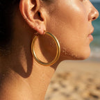 Vela Large Smooth Tubular O-Hoop Earrings - Semprie