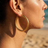 Vela Large Smooth Tubular O-Hoop Earrings
