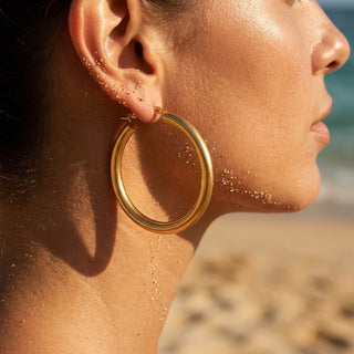 Vela Large Smooth Tubular O-Hoop Earrings