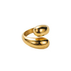Vela Pebble Teardrop Open Wrap Ring - Semprie