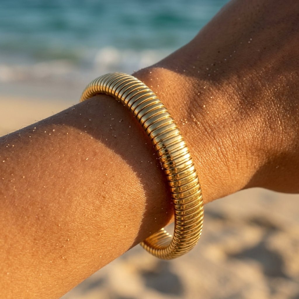 Vela Rigid Herringbone Bangle Bracelet - Semprie