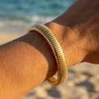 Vela Rigid Herringbone Bangle Bracelet - Semprie