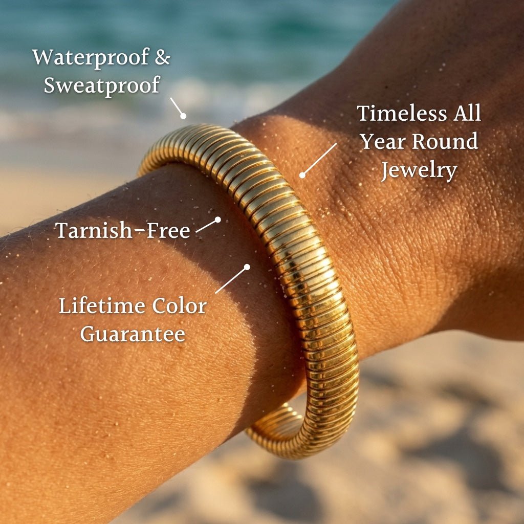 Vela Rigid Herringbone Bangle Bracelet - Semprie