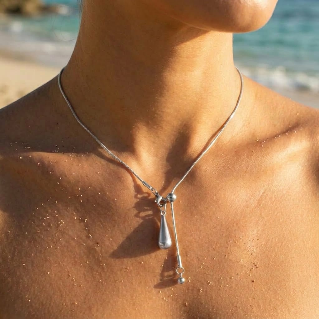 Vela Snake Chain Tassel Drop Necklace - Semprie