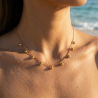 Vintage Sunburst Coin Pendant Chain Necklace - Semprie