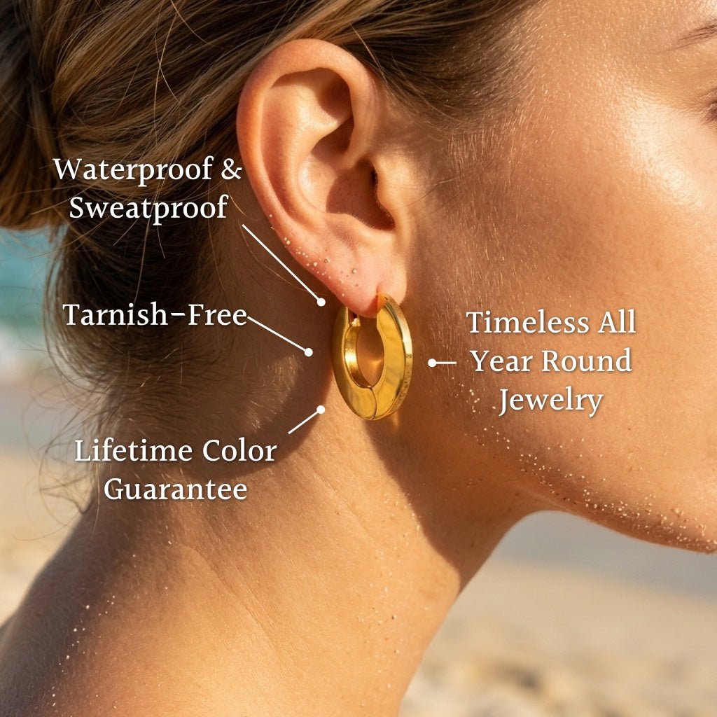 Wide Flat-Faced Oval Latch Hoop Earrings - Semprie