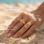 Wide Fluted Accordion Texture Band Ring - Semprie