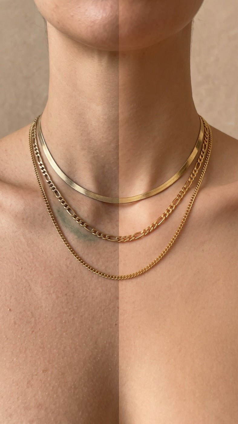 Split: green skin mark from cheap jewelry vs clean Semprie wear